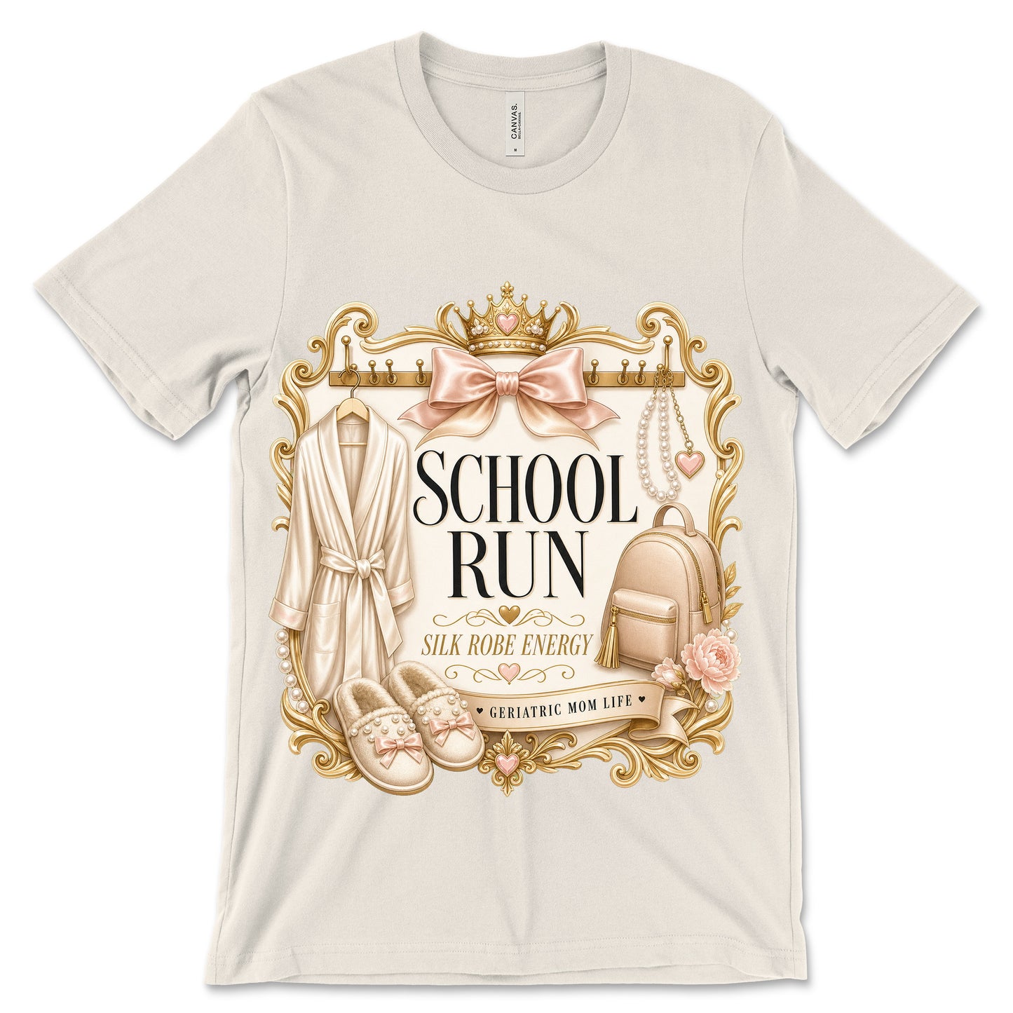 School Run Silk Robe Energy natural shirt mockup
