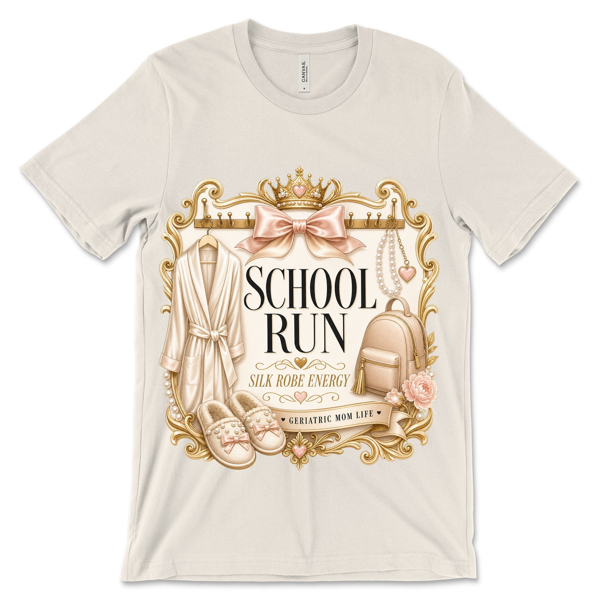 School Run Silk Robe Energy natural shirt mockup
