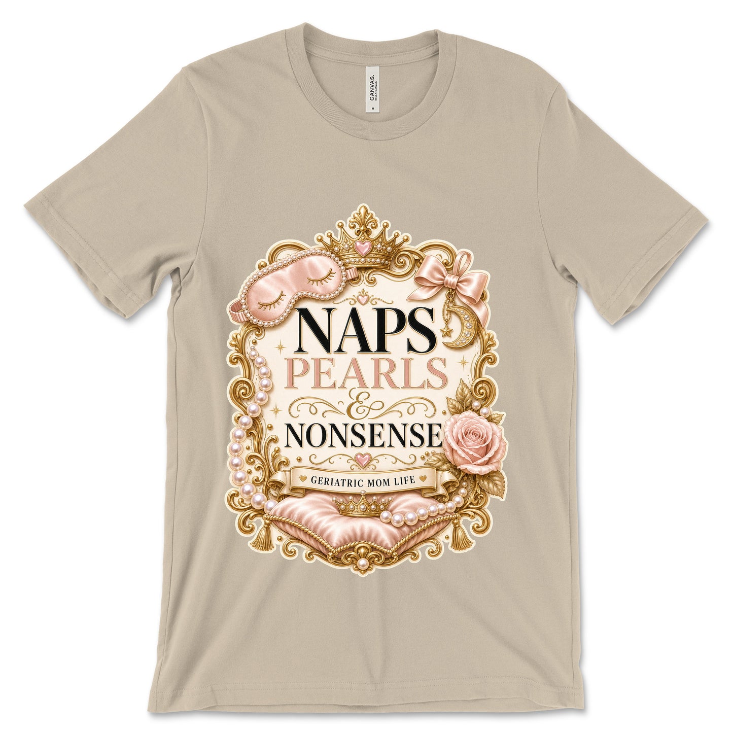 Naps Pearls And Nonsense soft cream shirt mockup