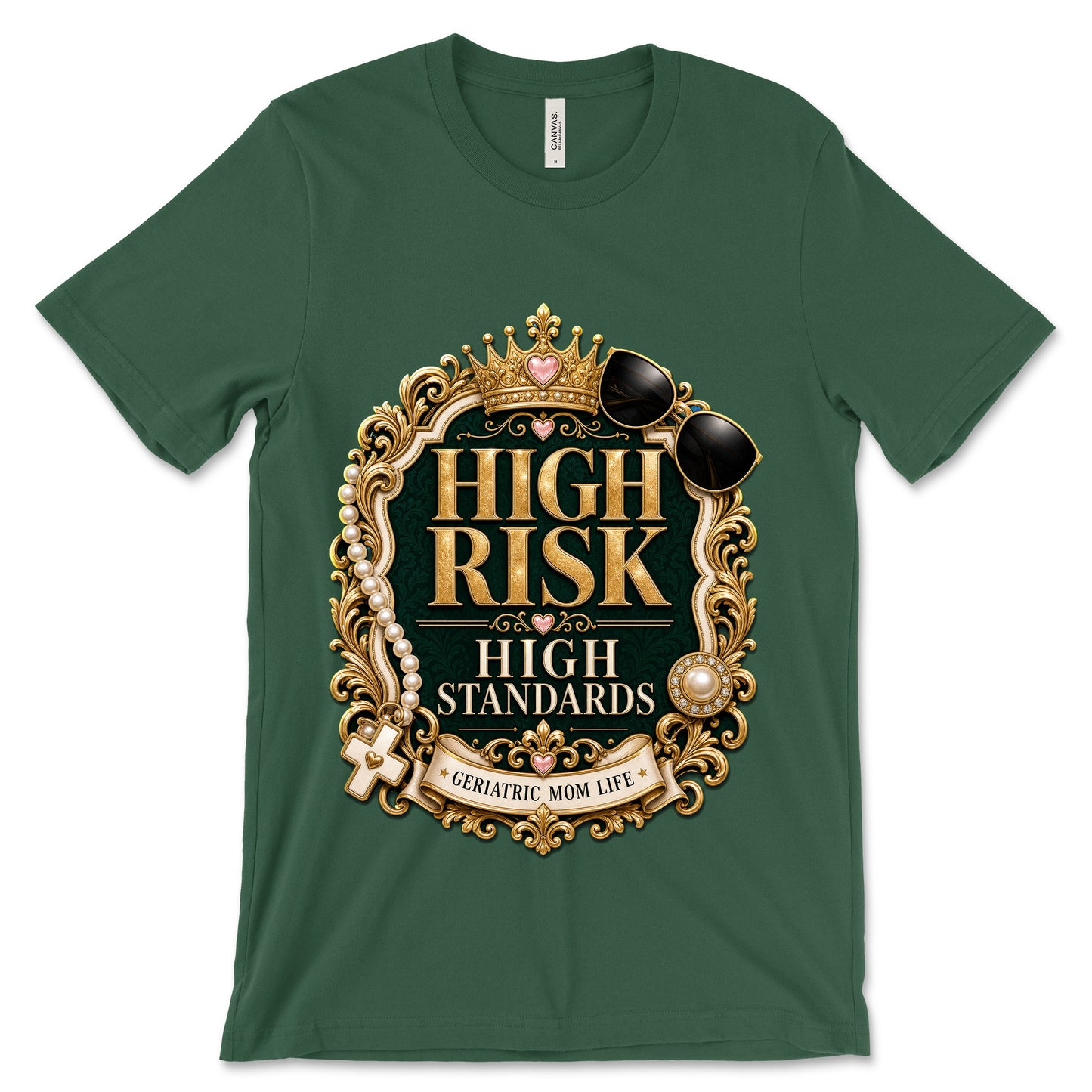 High Risk High Standards forest shirt mockup