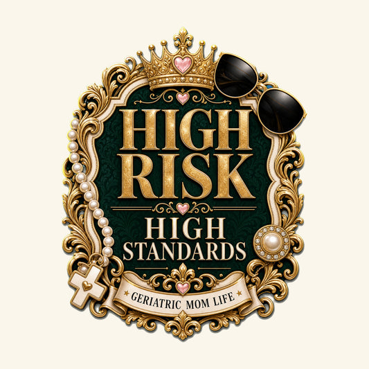 High Risk High Standards shirt design detail