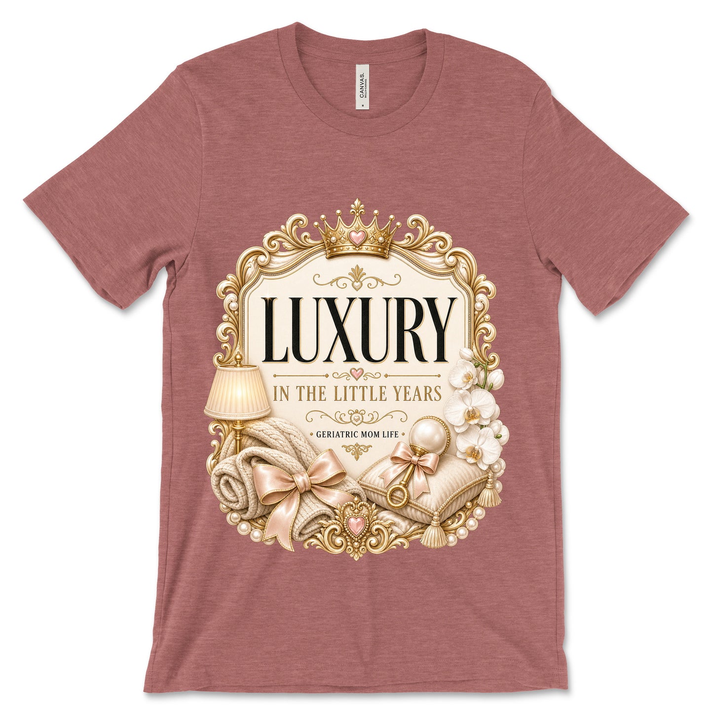 Luxury In The Little Years heather mauve shirt mockup