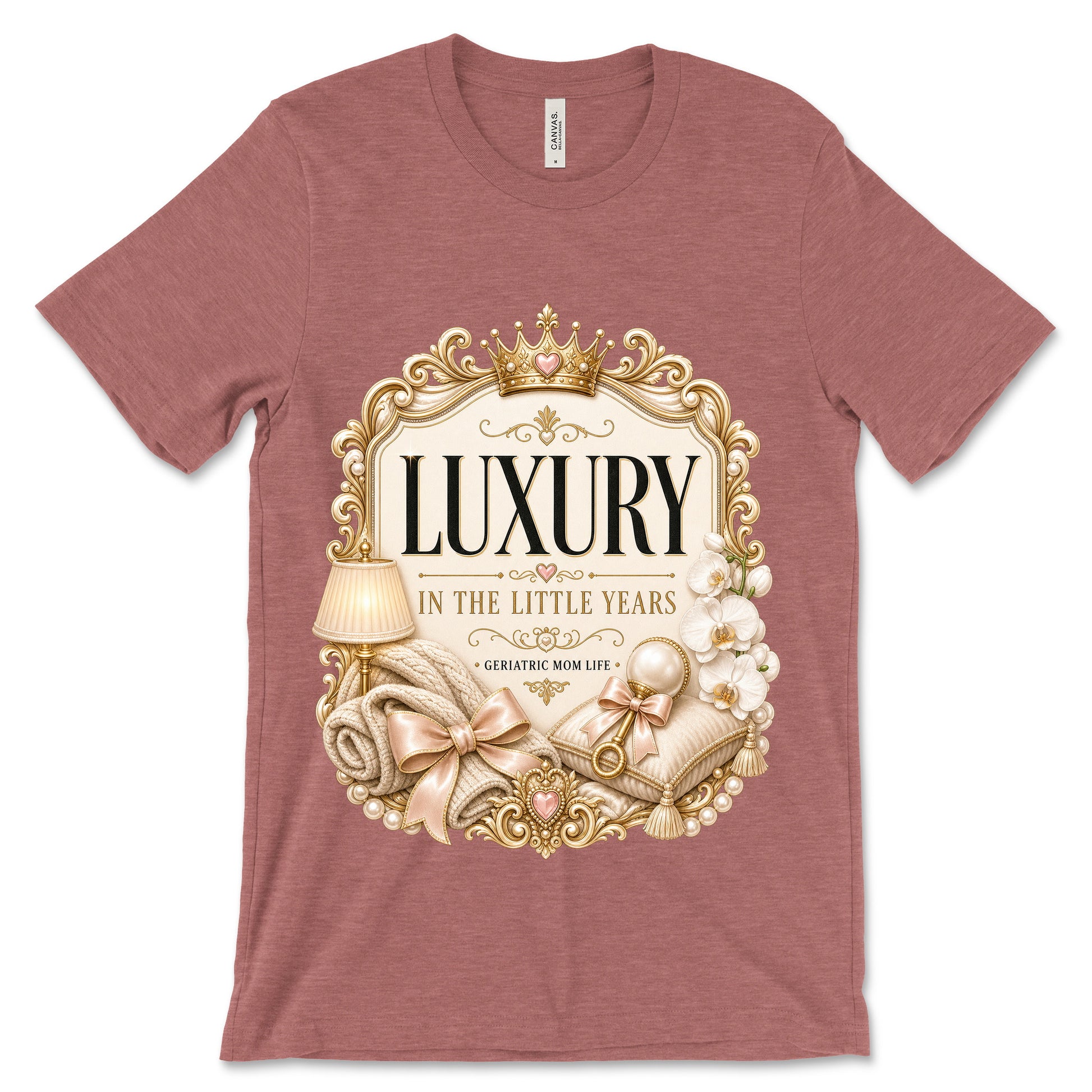 Luxury In The Little Years heather mauve shirt mockup