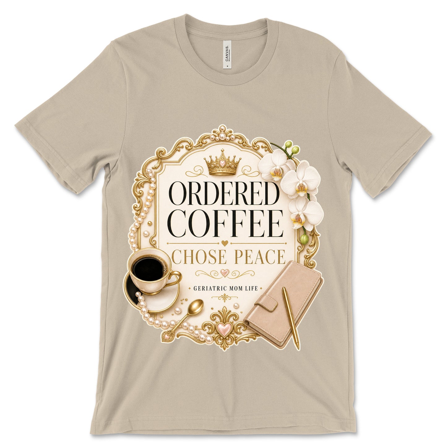 Ordered Coffee Chose Peace soft cream shirt mockup
