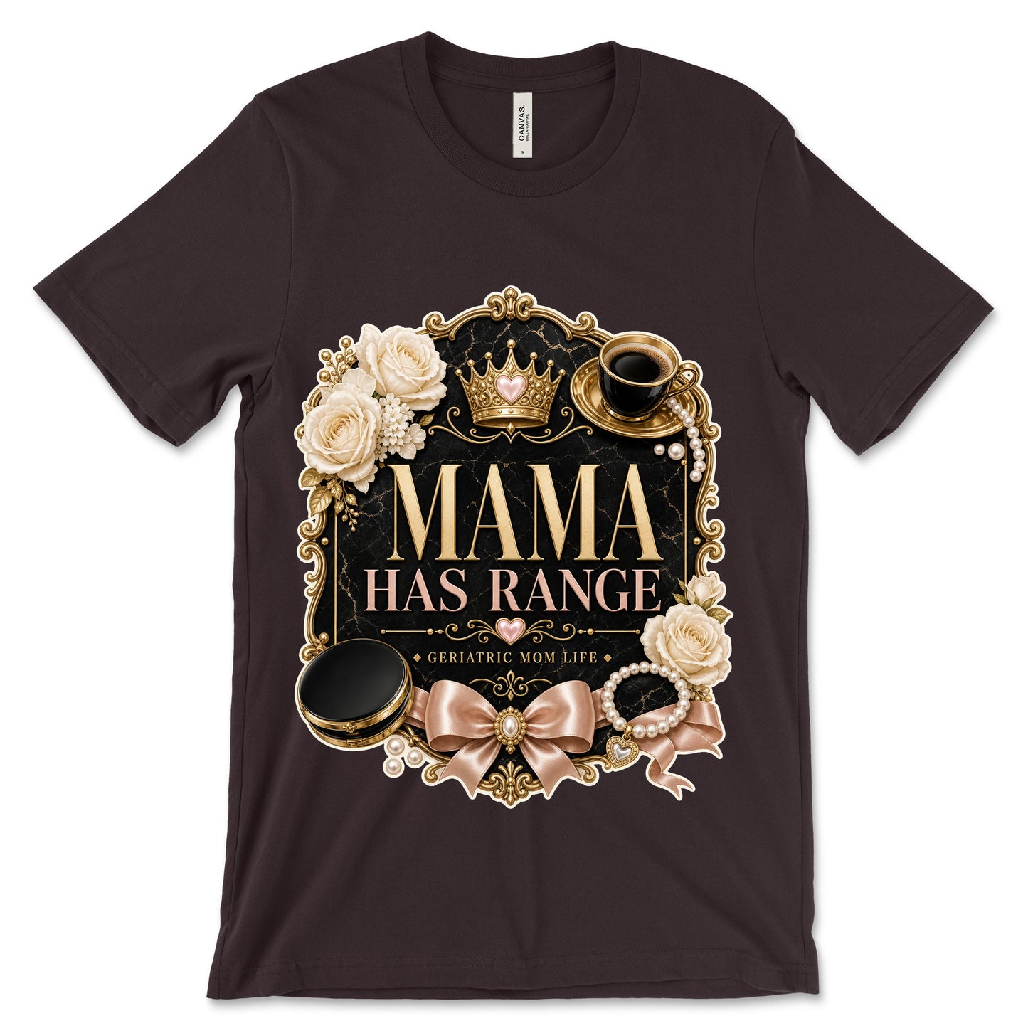 Mama Has Range oxblood black shirt mockup