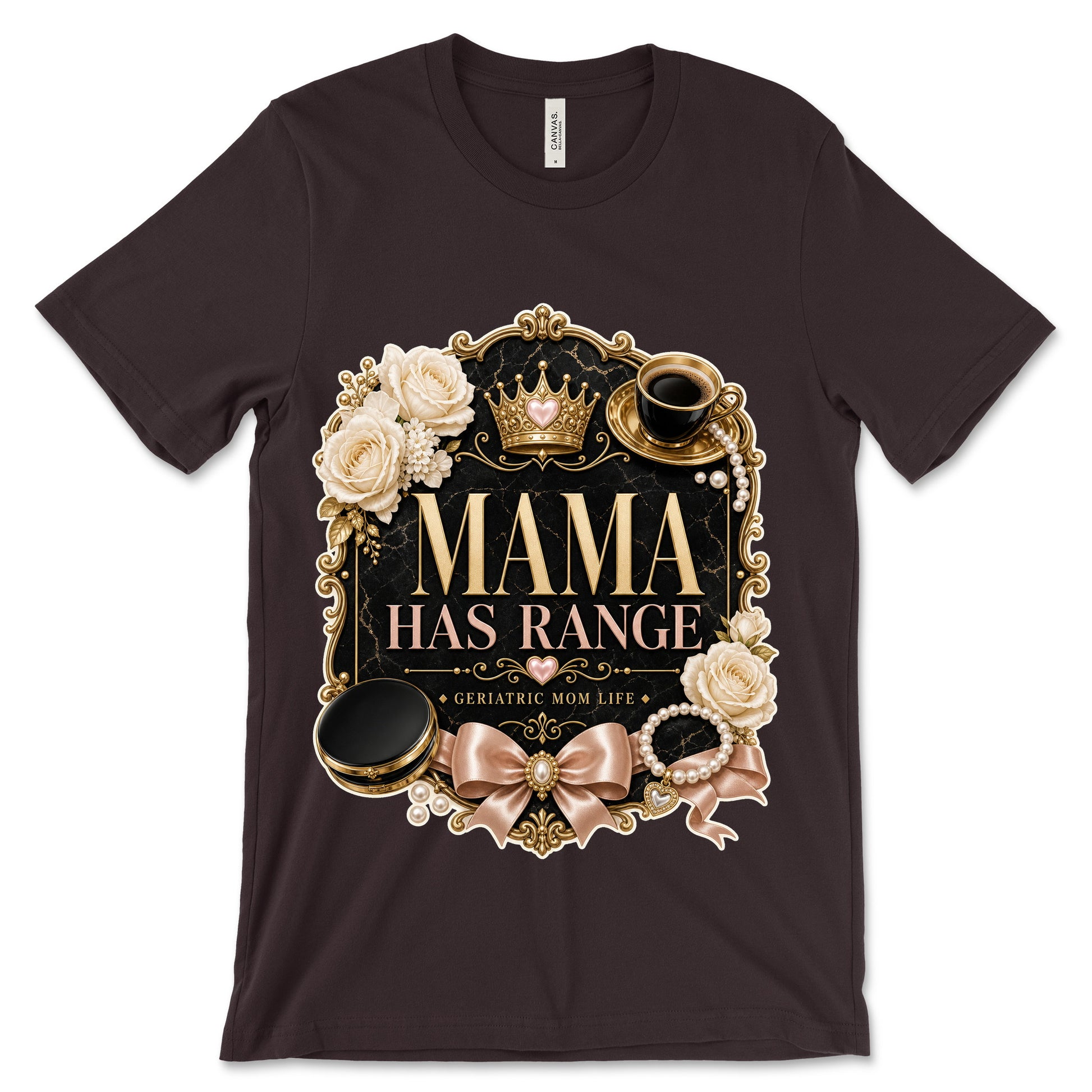 Mama Has Range oxblood black shirt mockup