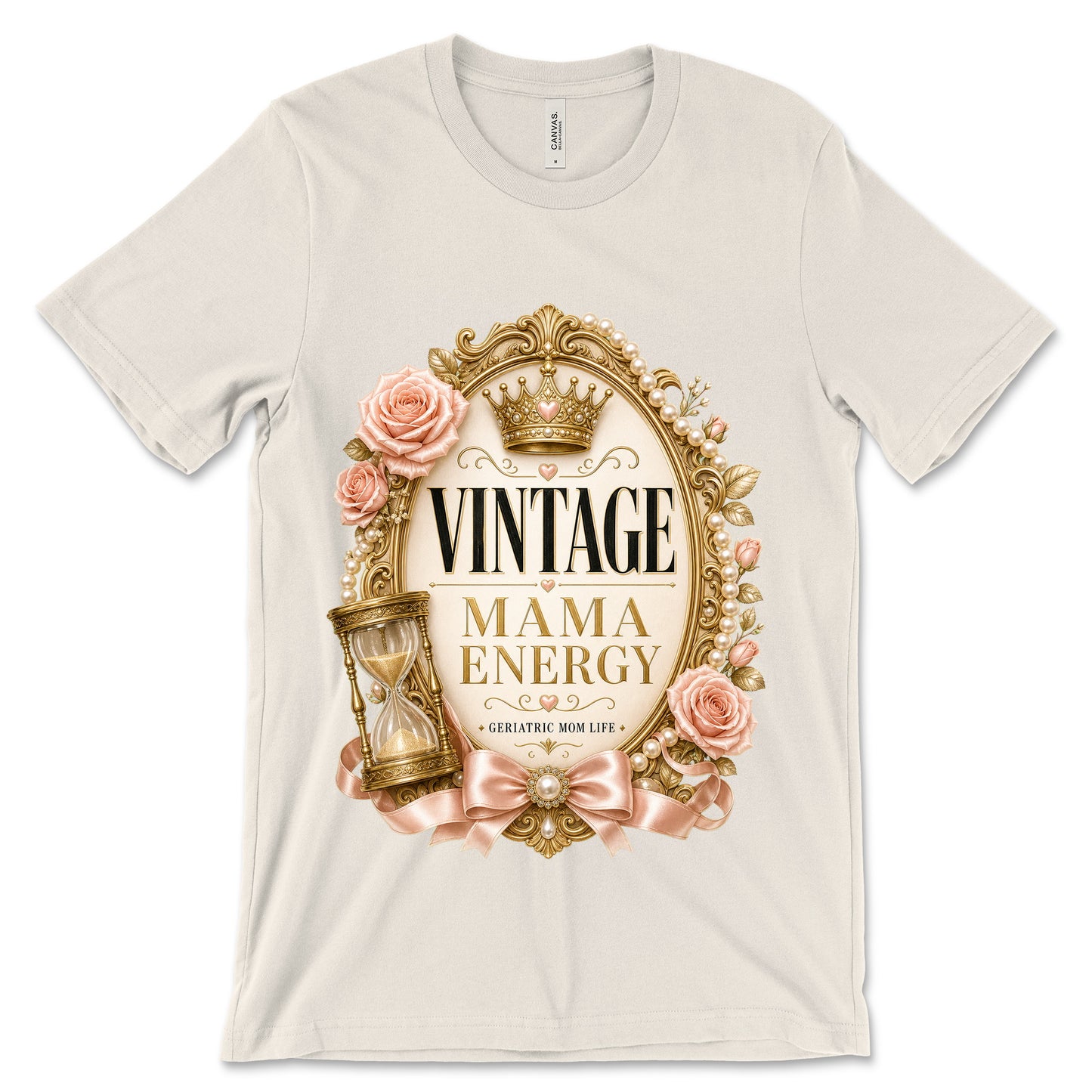 Vintage Mama Energy natural shirt mockup